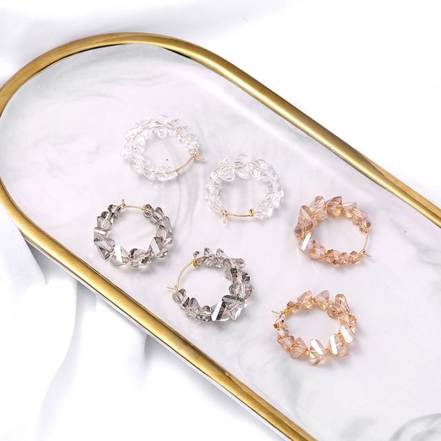 Seirios-Faux Crystal Hoop Earring