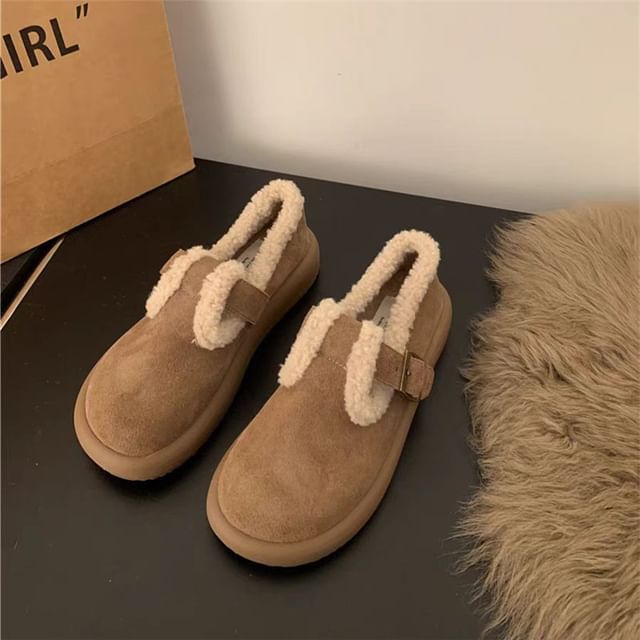 Asterisk-Fleece-Lined Mary Jane Mules