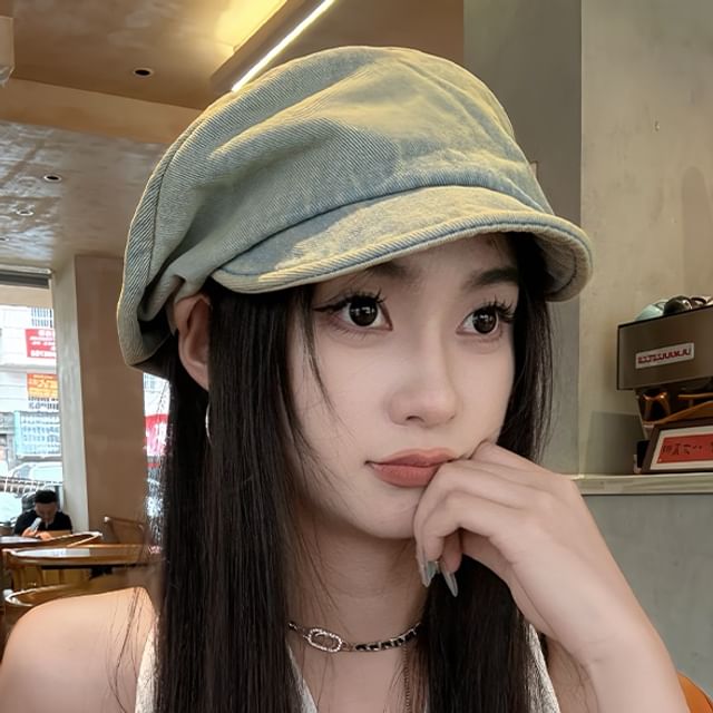 4-4 STUDIO-Denim Newsboy Cap