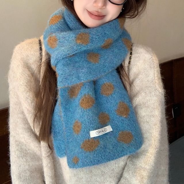4-4 STUDIO-Dotted Knit Scarf