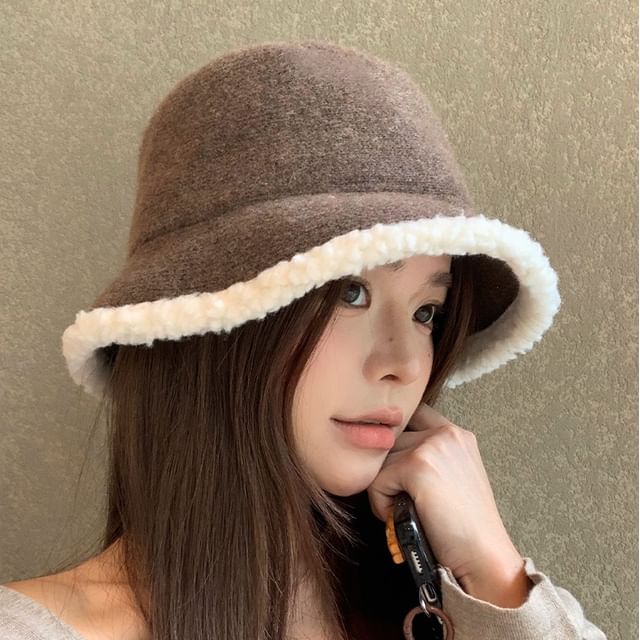 4-4 STUDIO-Fleece Lined Knit Bucket Hat