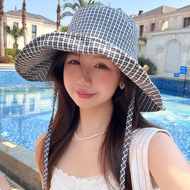 4-4 STUDIO-Plaid Bucket Hat