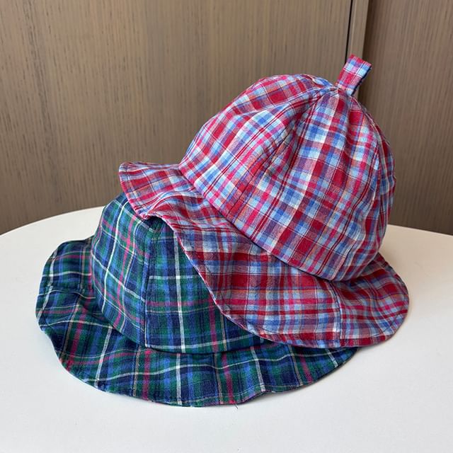4-4 STUDIO-Plaid Bucket Hat