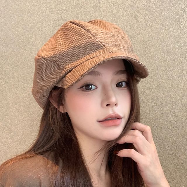 4-4 STUDIO-Plaid Newsboy Cap
