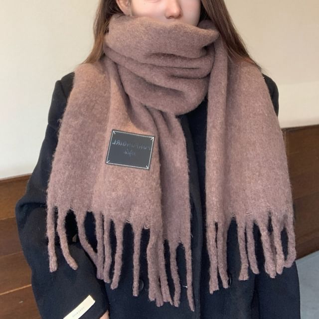 4-4 STUDIO-Plain Fringe Scarf