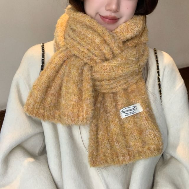 4-4 STUDIO-Plain Knit Scarf