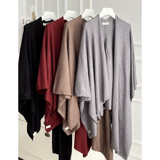 4-4 STUDIO-Plain Knit Shawl