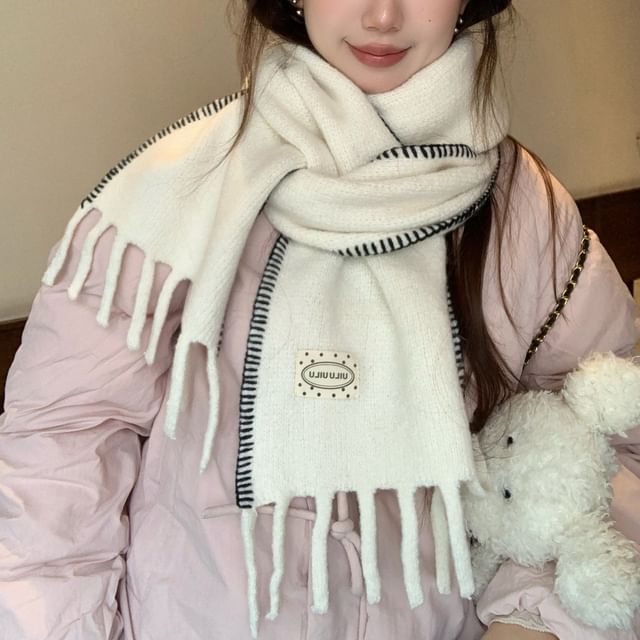4-4 STUDIO-Stitching Fringe Scarf