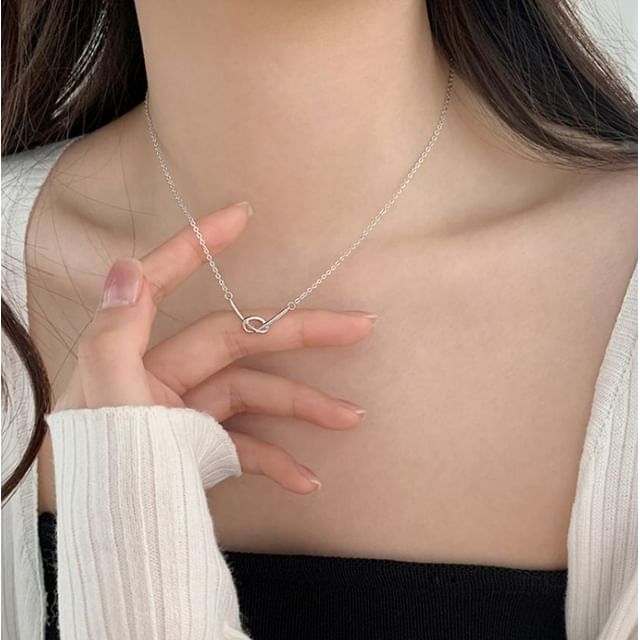 Toinianimos-925 Sterling Silver Knot Necklace