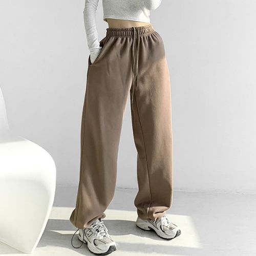 Nesmi - High Rise Drawstring-Cuff Fleece-Lined Sweatpants