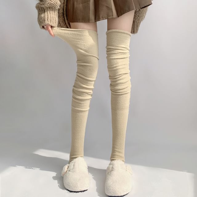 Desperim-Plain Over The Knee Socks