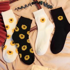 Cottonet - Sunflower Print Socks Cottonet - Sunflower Print Socks