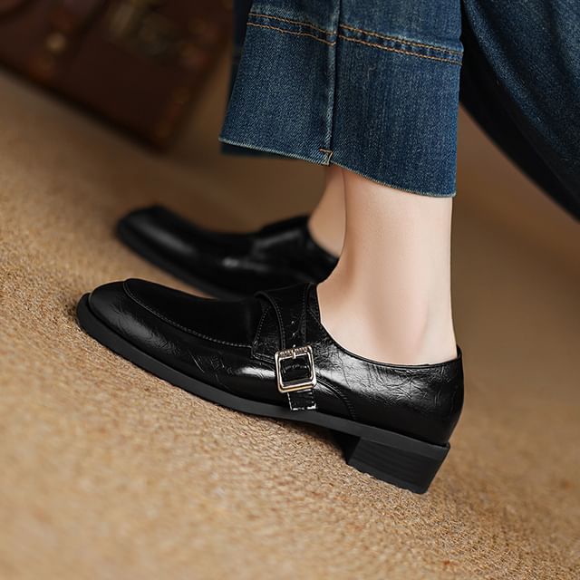 Megan-Plain Faux Leather Loafers