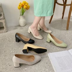 miss baby(ミスベイビー) - Chunky-Heel Pumps miss baby(ミスベイビー) - Chunky-Heel Pumps