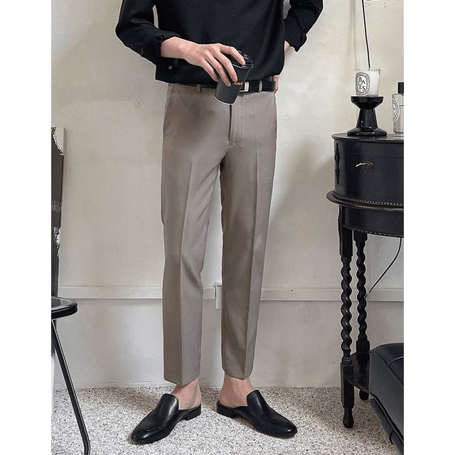 MidRise Tapered Dress Pants YesStyle