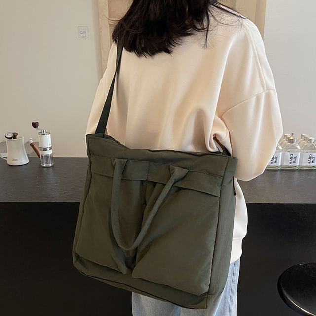 Melois-Plain Crossbody Tote Bag