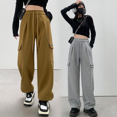 High Rise Drawstring-Cuff Sweatpants