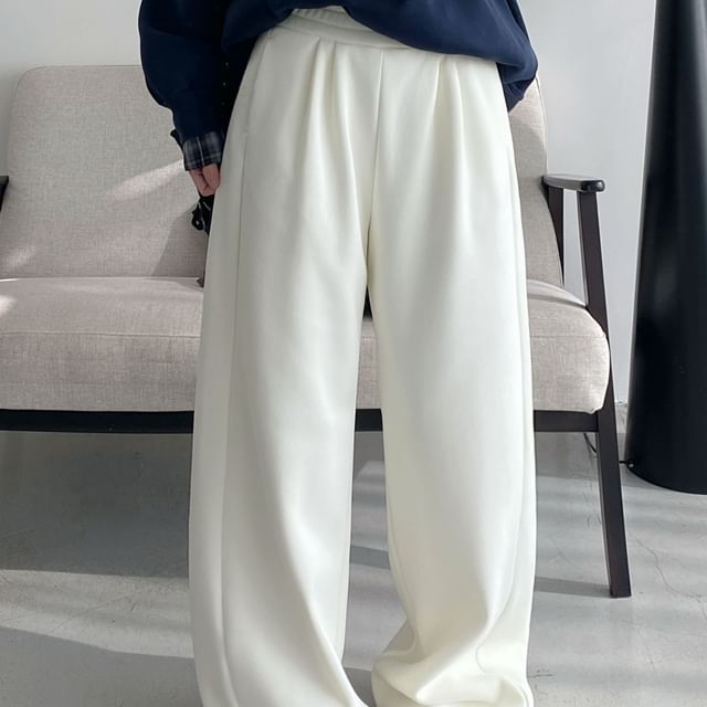 Cossita-High Waist Plain Baggy Sweatpants