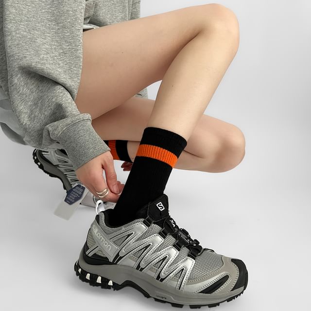 Desperim-Color Block Crew Socks
