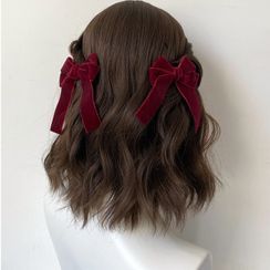 Twin Bear - Bow Velvet Hair Clip