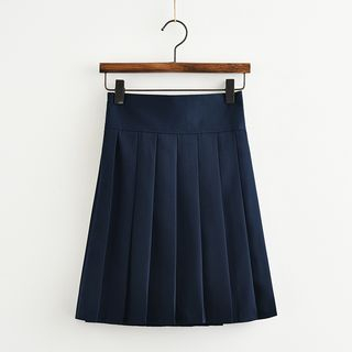 College Affair - Plain Pleated Mini Skirt | YesStyle