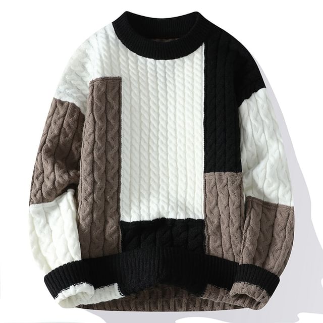 FORSETI-Crewneck Color Block Sweater