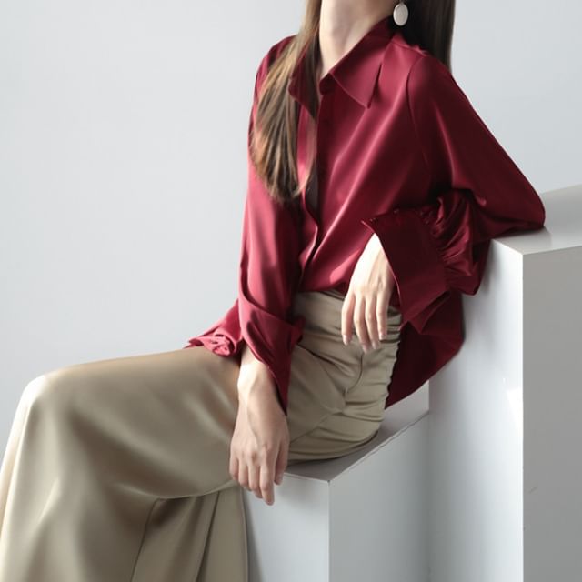 Shinsei-Long-Sleeve Plain Shirt