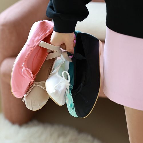 Satin ballet flats sale with ribbon