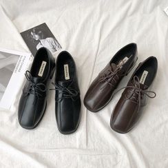 HOGG - Faux Leather Lace-Up Loafers HOGG - Faux Leather Lace-Up Loafers