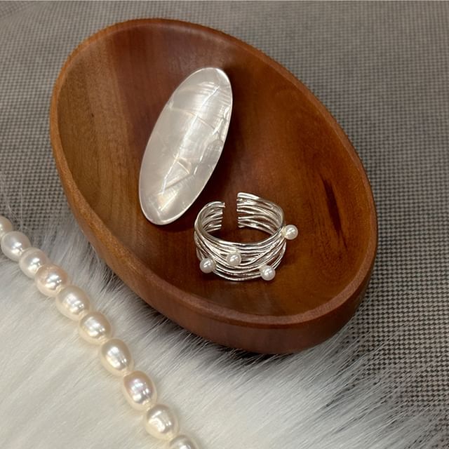 Panda Dama-Layered Faux Pearl Ring