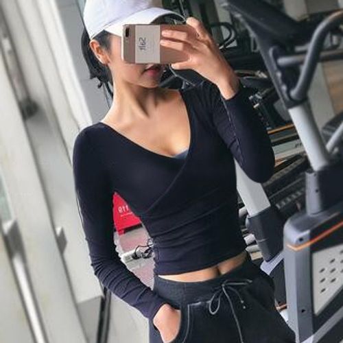 Long-Sleeve Cropped Sports T-Shirt