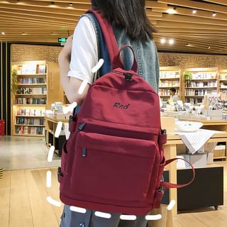 Musa Fiber Backpack MUSA - Letter Embroidered Nylon Laptop Backpack | YesStyle