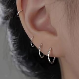 Parskletie-Sterling Silver Hoop Earring