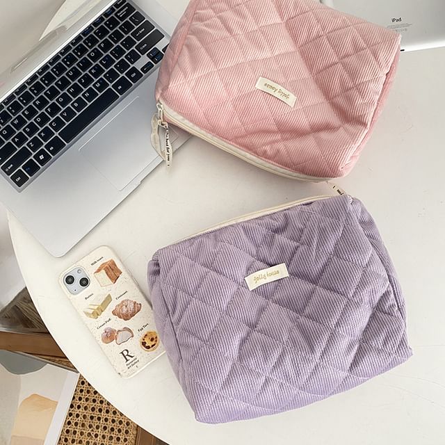 TangTangBags Quilted Zip Makeup Pouch YesStyle