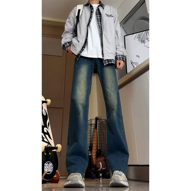 Chuoku-Mid Rise Washed Flared Jeans