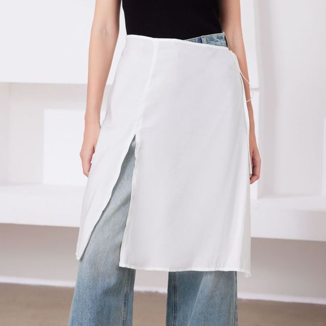 MIOW-Plain Hem Decoration Shirt