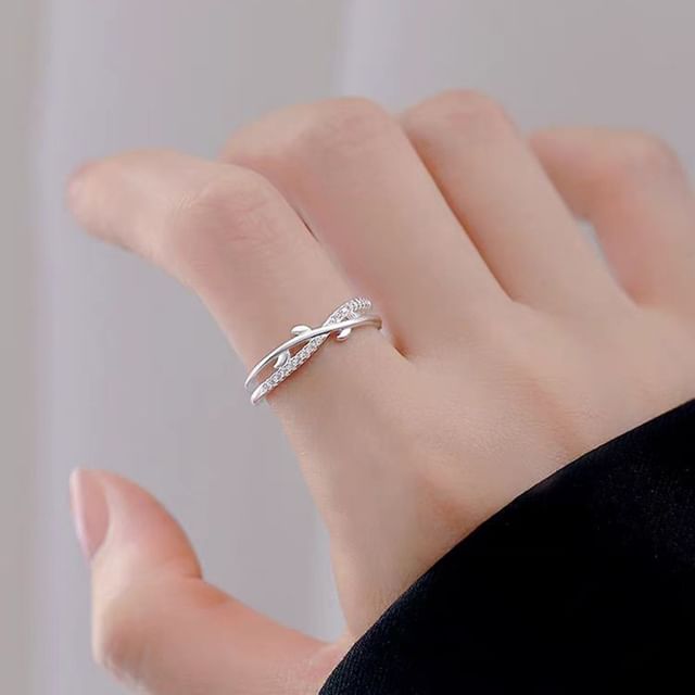 Halfla-Branches Layered S925 Sterling Silver Open Ring