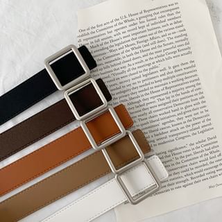 DABAGIRL-Faux Leather Square-Buckle Belt