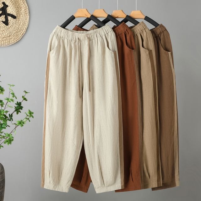 Supernova-High Rise Plain Baggy Pants