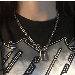 Koiyua - Lock Pendant Chain Necklace Koiyua - Lock Pendant Chain Necklace