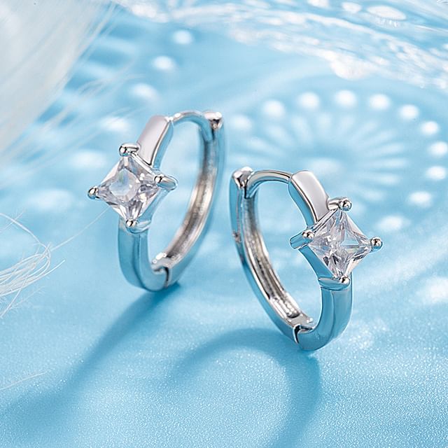 Forainer-Rhinestone Huggie Earring