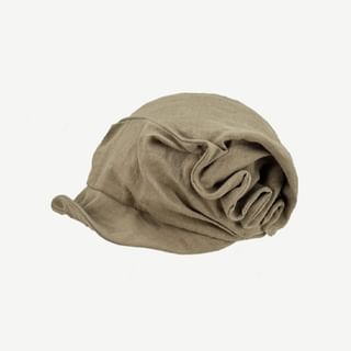 Sparktage-Plain Ruched Newsboy Cap