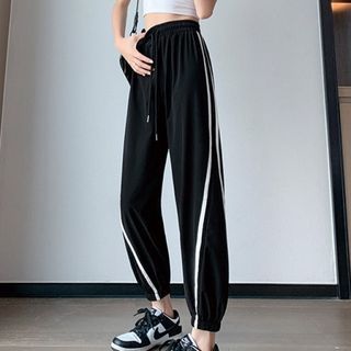 Low Waist Plain Slim-Fit Boot-Cut Sweatpants