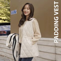 CLICK - Drawcord-Waist Zip-Up Padded Vest CLICK - Drawcord-Waist Zip-Up Padded Vest