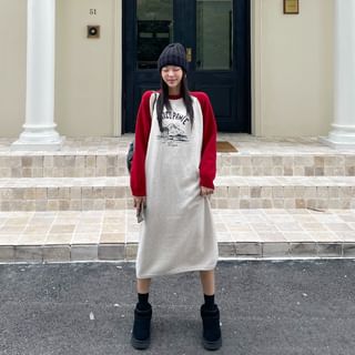 DEEPNY Raglan Knit Midi Tee Dress Sale