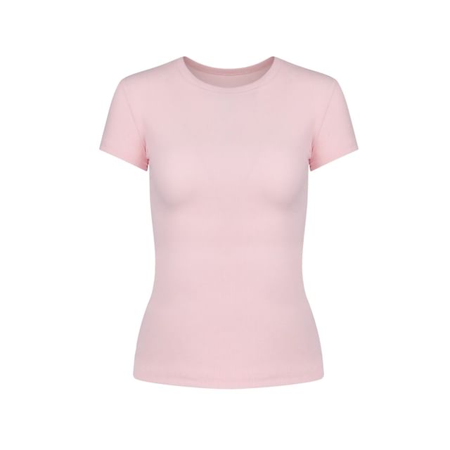 Colada-Short-Sleeve Round Neck Plain Tee