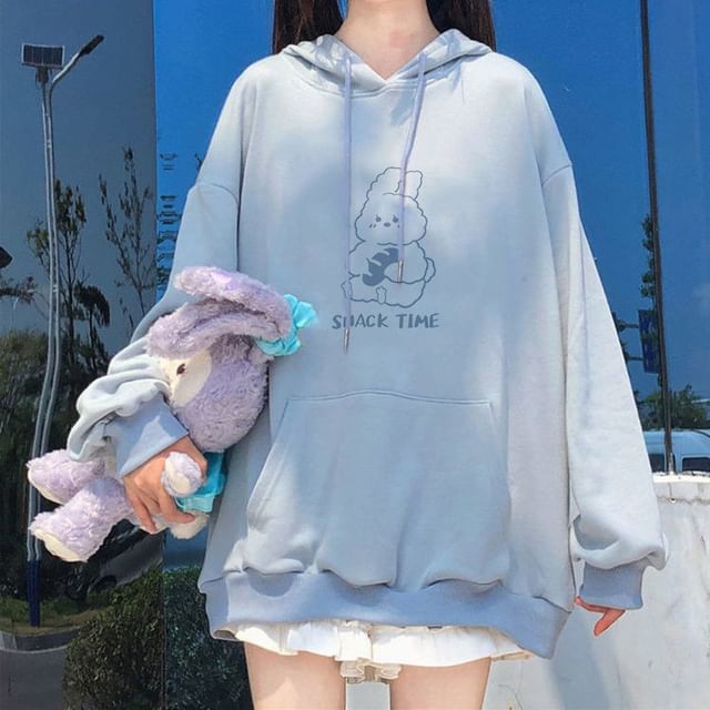 Loose lace up sleeves rabbit online hoodie