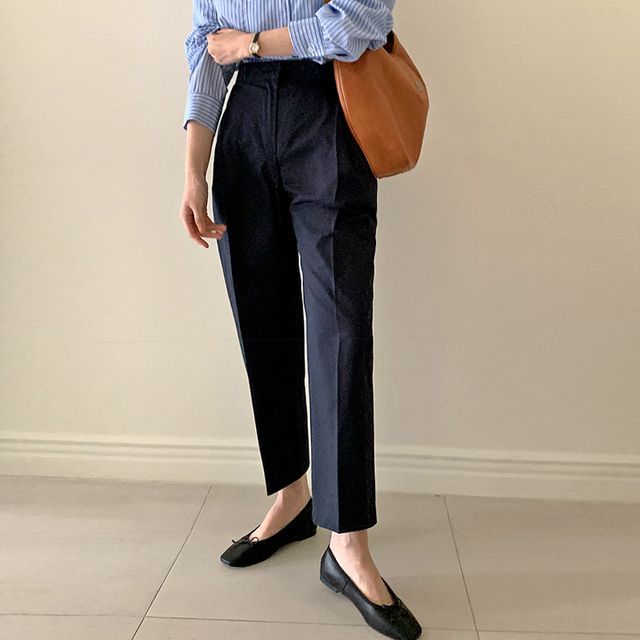 FROMBEGINNING Tucked Baggy Chino Pants YesStyle