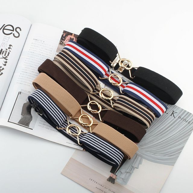 Rofuka-Striped Elastic Belt