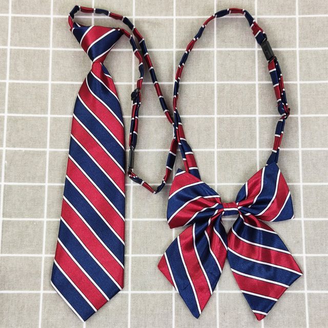 Prodigy-Striped Necktie Bowtie